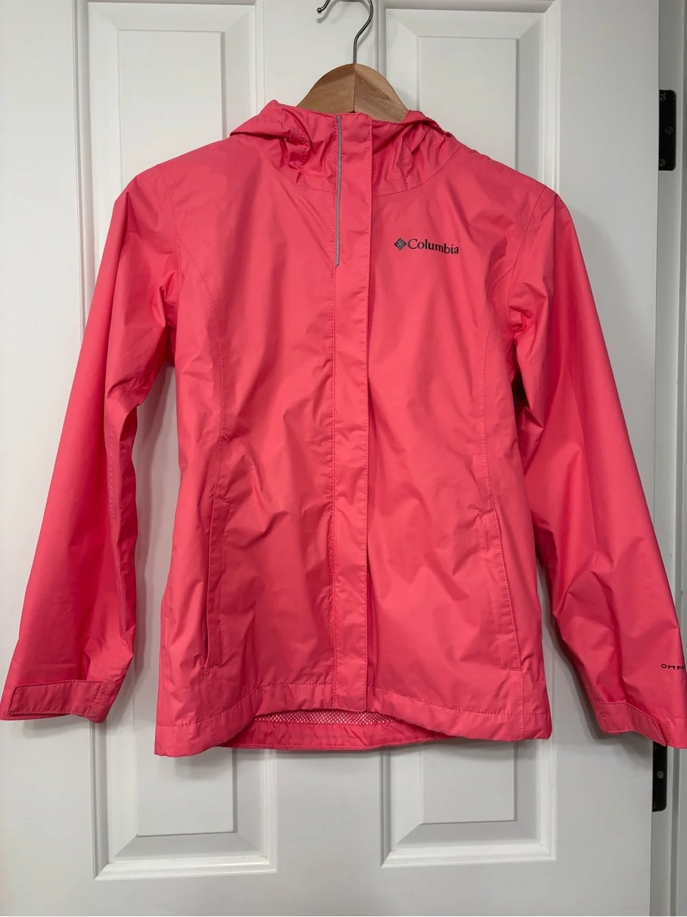 Columbia Arcadia Coral Hooded Waterproof Rain Jacket | Youth Medium (10-12)